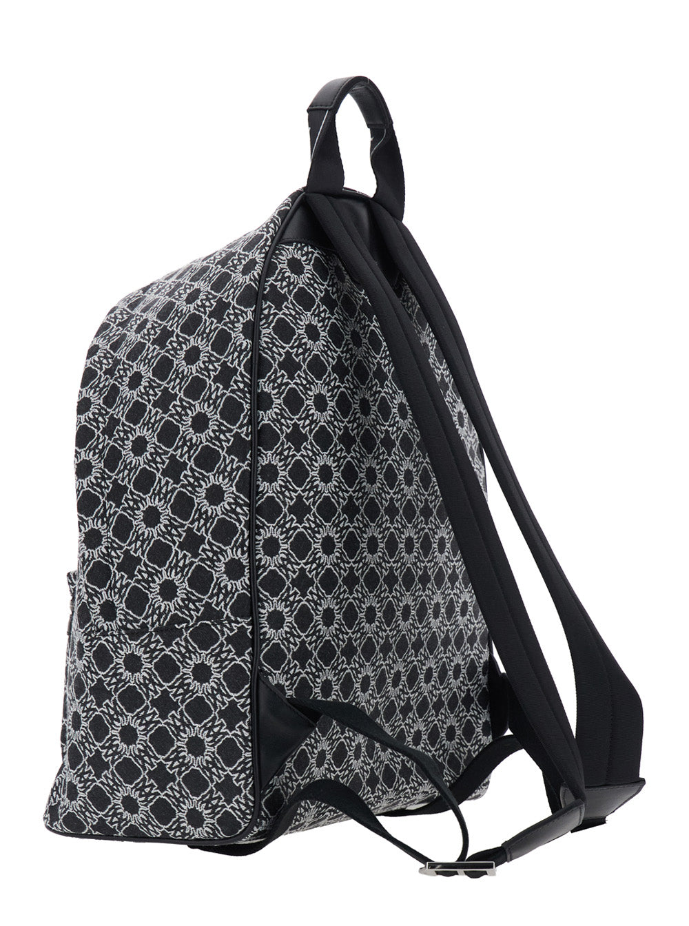 AMIRI Amiri Men 'Ma Quad' Black Backpack With All-Over Logo Print And Adjustable Straps In Tech Fabric For Men