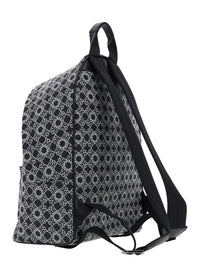 AMIRI Amiri Men 'Ma Quad' Black Backpack With All-Over Logo Print And Adjustable Straps In Tech Fabric For Men