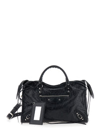 BALENCIAGA Balenciaga Women 'Le City Bag' Black Medium Handbag With Adjustable And Removable Shoulder Strap And Removable Mirror In Leather For Women