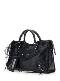 BALENCIAGA Balenciaga Women 'Le City Bag' Black Medium Handbag With Adjustable And Removable Shoulder Strap And Removable Mirror In Leather For Women