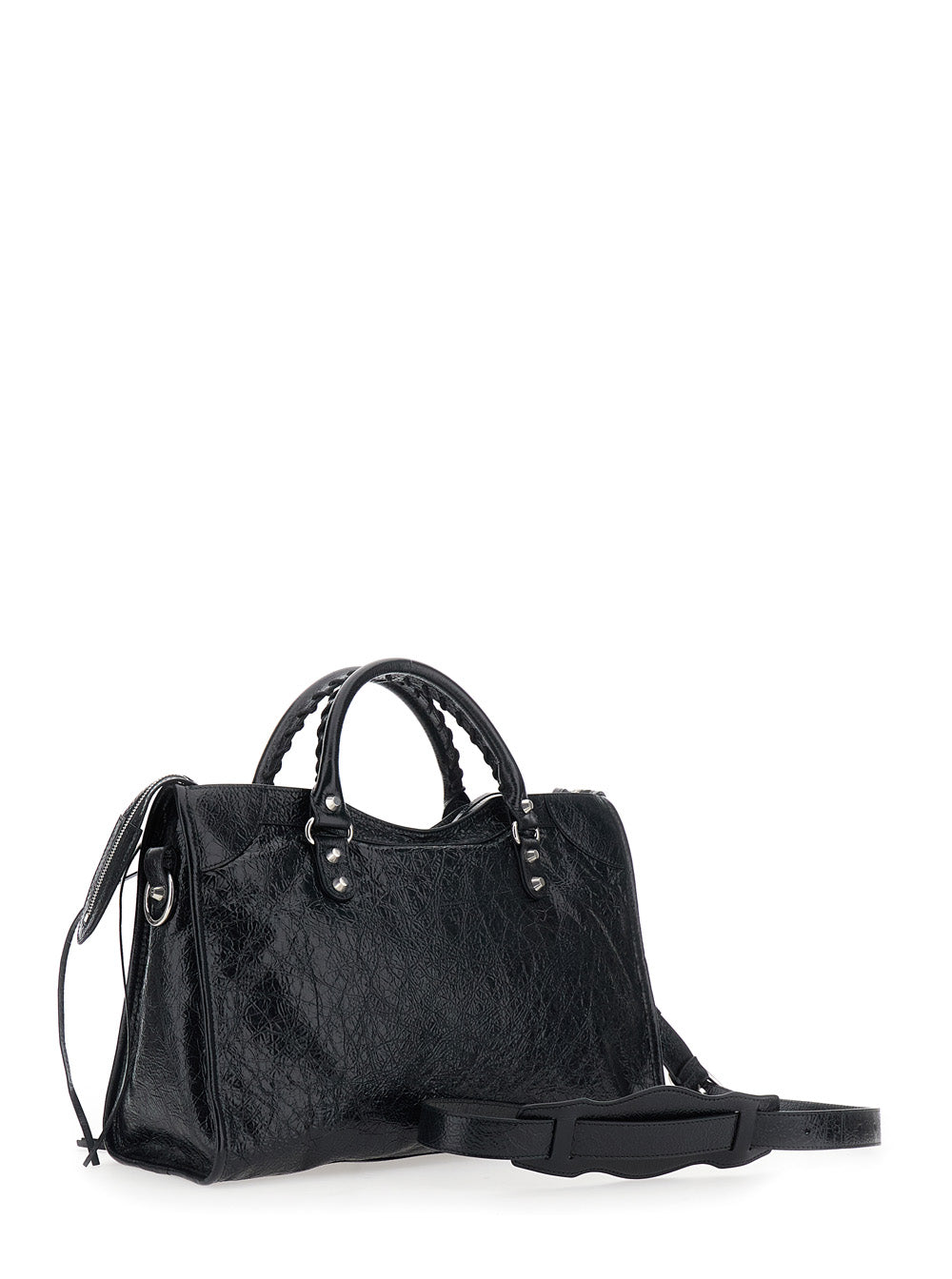 BALENCIAGA Balenciaga Women 'Le City Bag' Black Medium Handbag With Adjustable And Removable Shoulder Strap And Removable Mirror In Leather For Women
