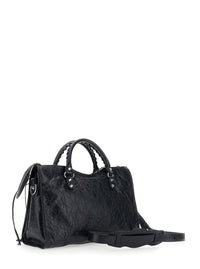 BALENCIAGA Balenciaga Women 'Le City Bag' Black Medium Handbag With Adjustable And Removable Shoulder Strap And Removable Mirror In Leather For Women