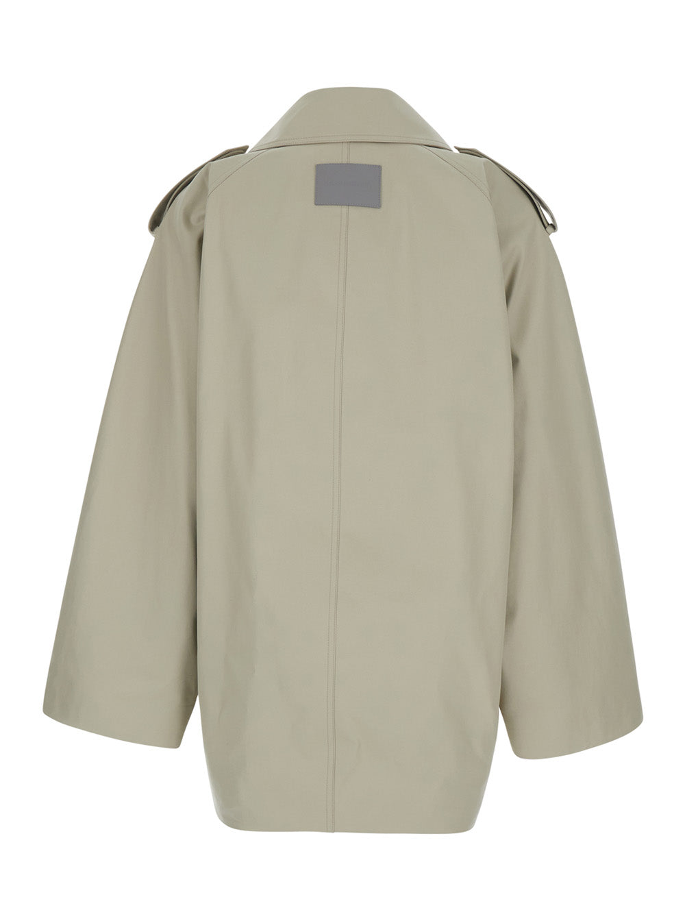 Balenciaga Women Beige Oversized Trench With Wide Collar And Button Cuffs In Cotton For Women