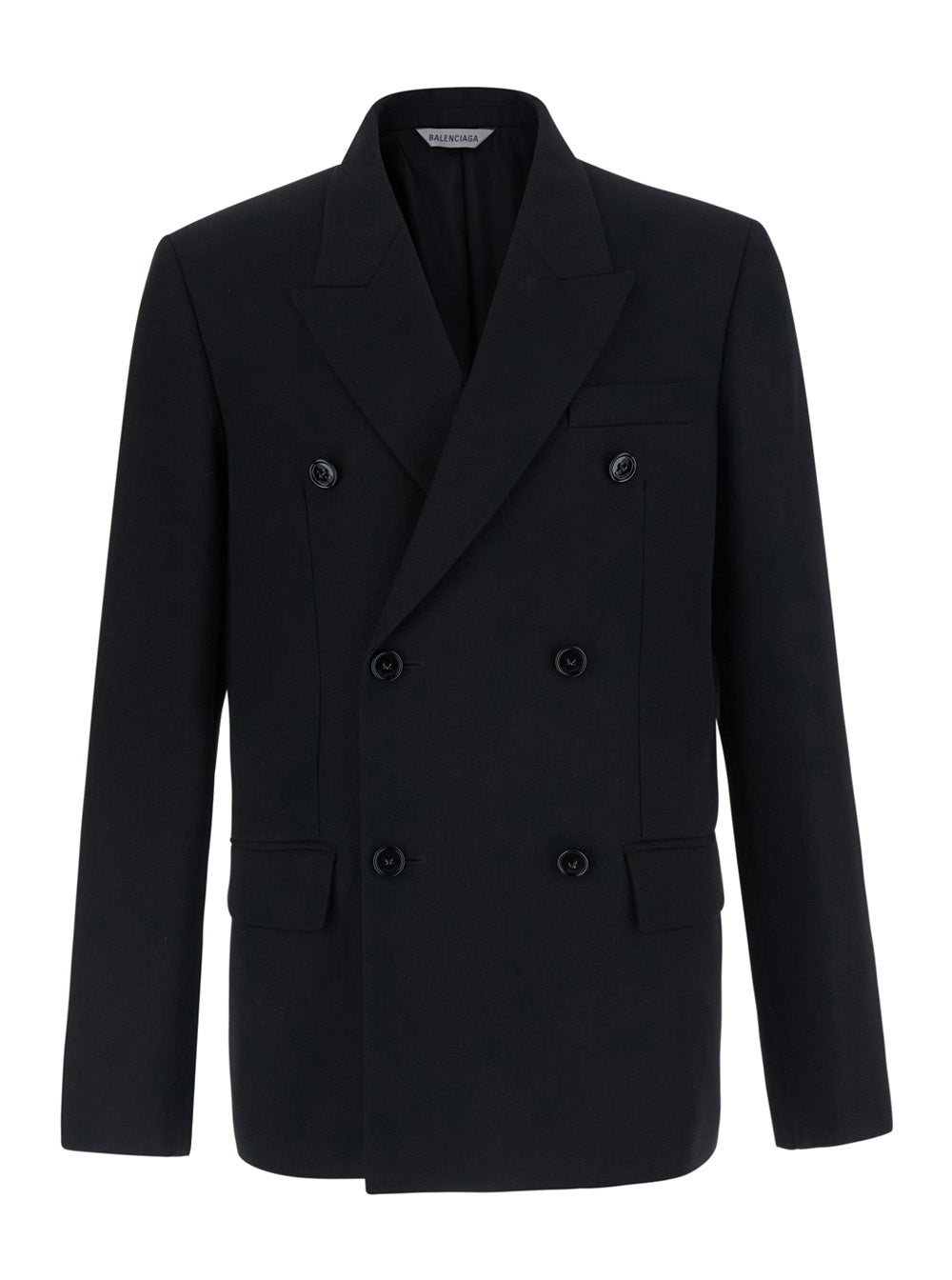 BALENCIAGA Balenciaga Men Black Double-Breasted Jacket With Peak Revers In Wool For Men
