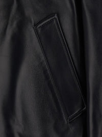 Balenciaga Women Black Jacket With Hood And Dropped Shoulders In Leather For Women