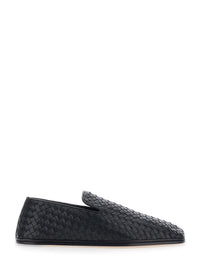 BOTTEGA VENETA Bottega Veneta Men 'Palazzo' Black Loafers With Rounded Toe And Intrecciato Motif In Leather For Men