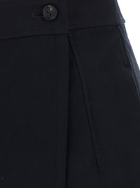 BOTTEGA VENETA Bottega Veneta Women Black High-Waisted Skirt With Single Front Slit In Cotton For Women