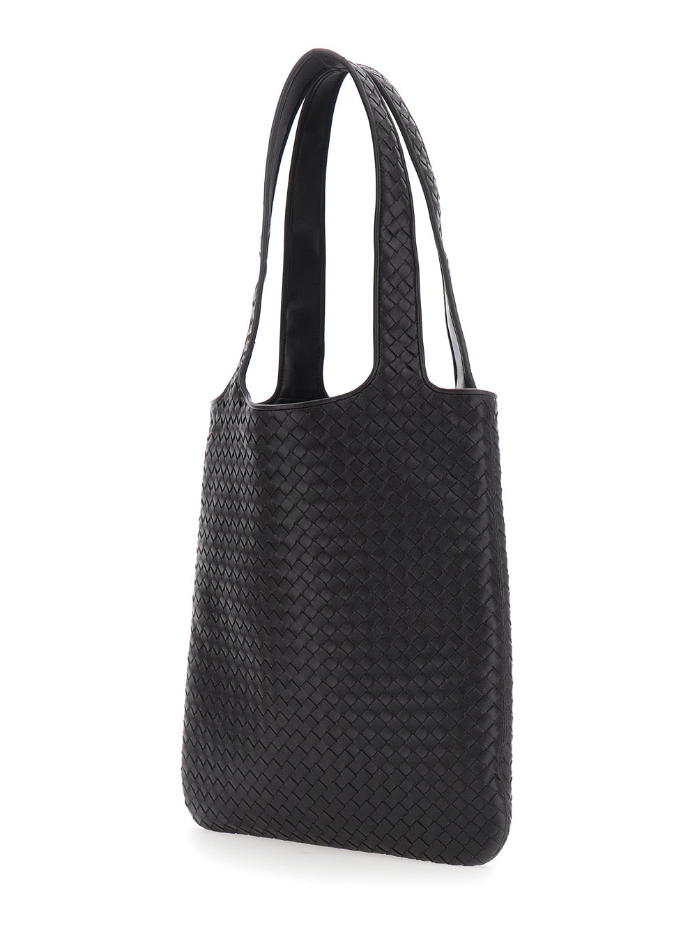 Bottega Veneta Men 'Veneto' Brown Shoulder Bag With Intrecciato Motif In Leather For Men