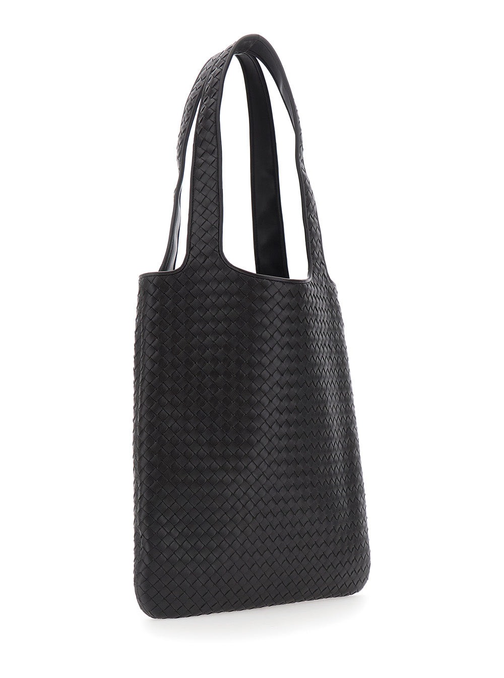 Bottega Veneta Men 'Veneto' Brown Shoulder Bag With Intrecciato Motif In Leather For Men