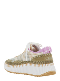 Chloé Women 'Nama' Beige Sneakers With High Platform And Contrasting Details In Suede For Women