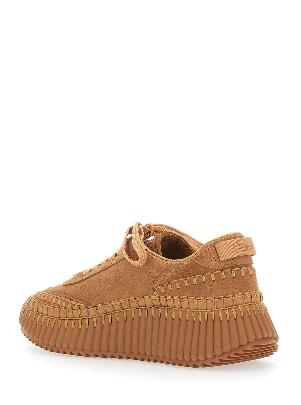 CHLOÉ Chloé Women 'Nama' Beige Sneakers With High Platform And Logo Patch On The Tongue In Suede For Women