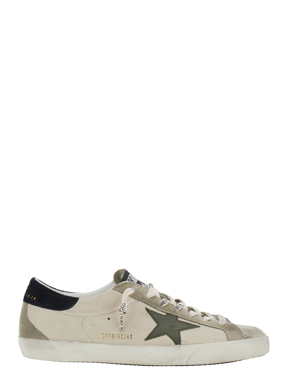 Golden Goose Men 'Superstar' Beige Low Top Sneakers With Star Patch On The Side And Contrasting Heel With Logo Lettering In Suede For Men