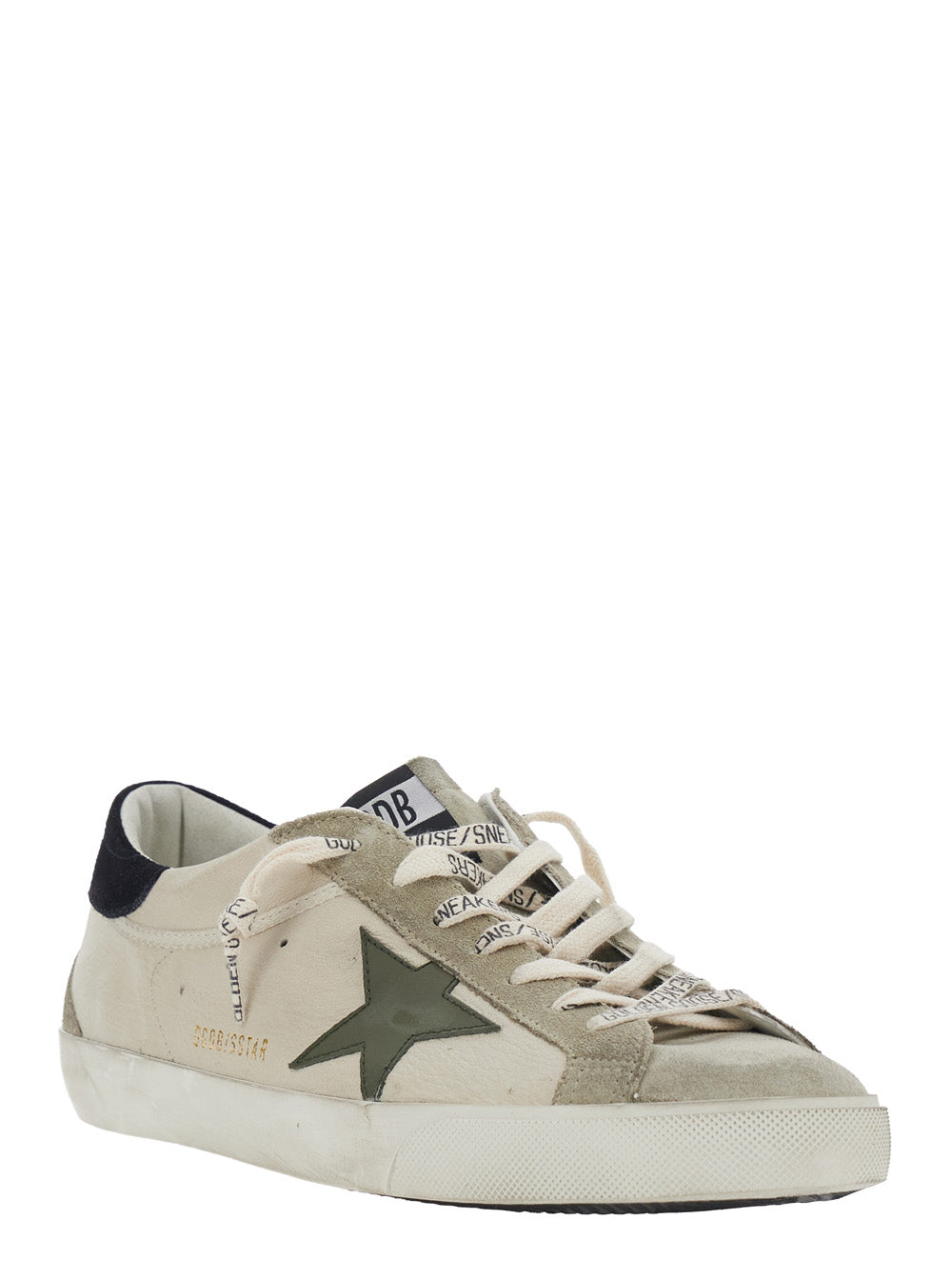 Golden Goose Men 'Superstar' Beige Low Top Sneakers With Star Patch On The Side And Contrasting Heel With Logo Lettering In Suede For Men