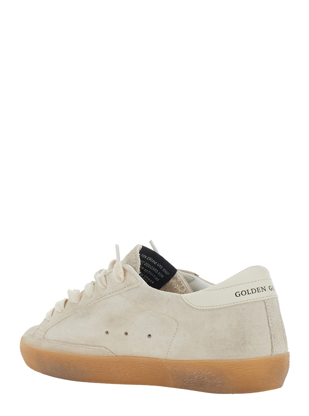 Golden Goose Women 'Superstar' Beige Low Top Sneakers With Glitter Star Patch And Logo Lettering On The Heel In Suede For Women