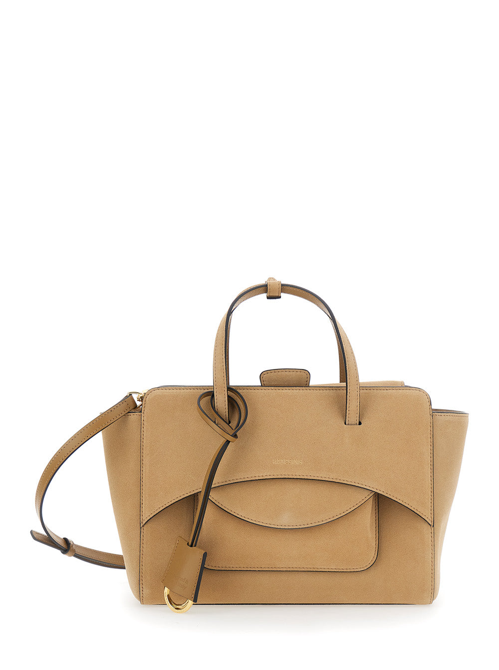 HIDESINS Hidesins Women Beige Medium Handbag With Adjustable Shoulder Strap And Front Pocket In Suede For Women