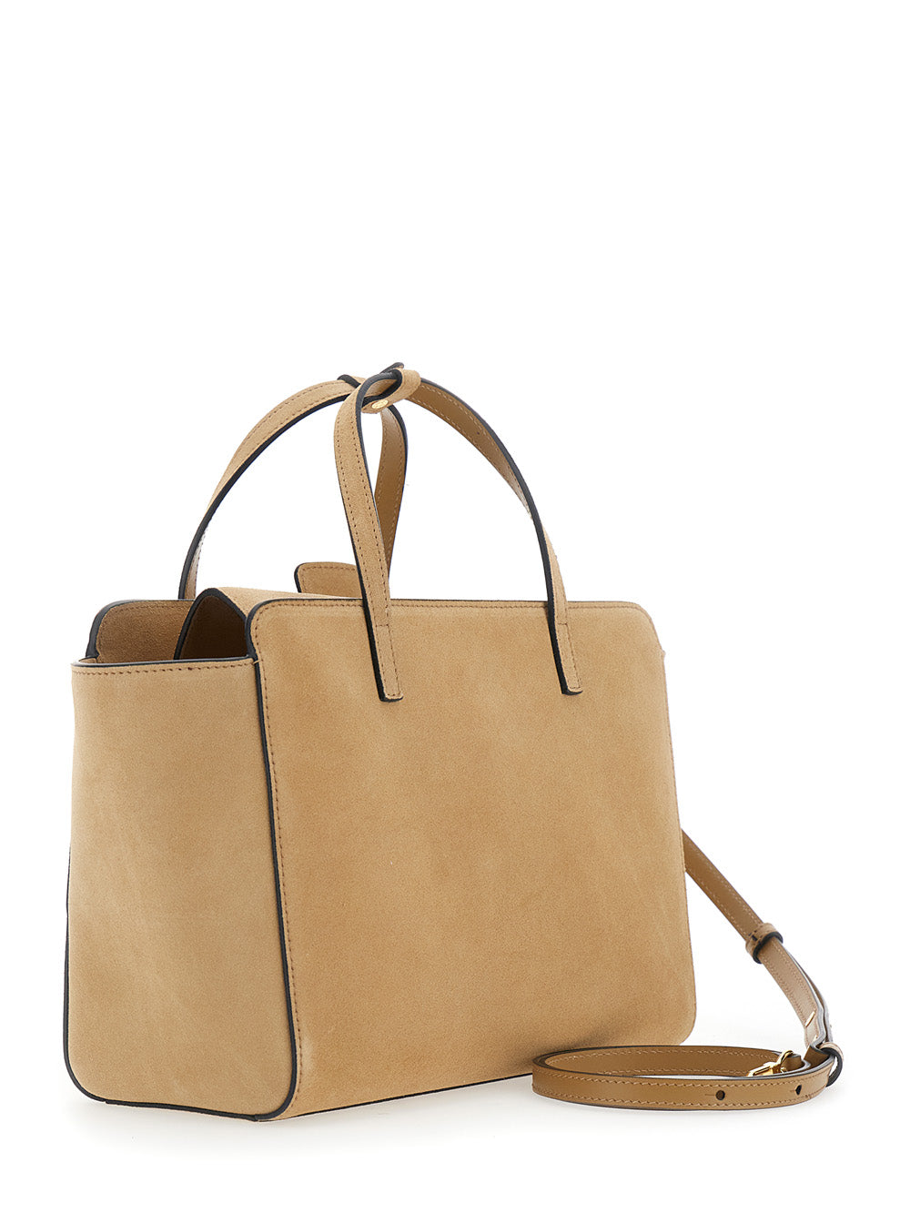 HIDESINS Hidesins Women Beige Medium Handbag With Adjustable Shoulder Strap And Front Pocket In Suede For Women