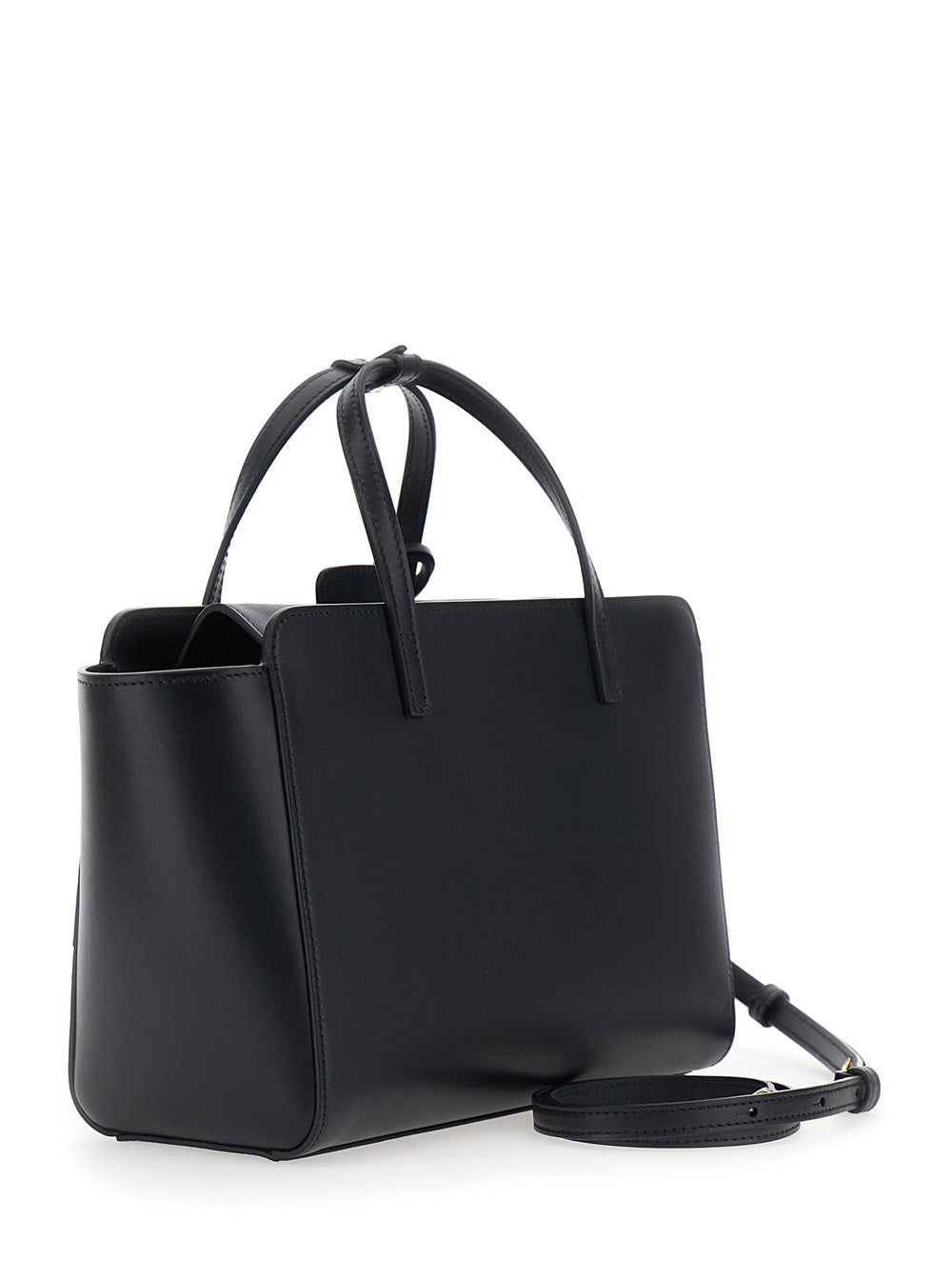 HIDESINS Hidesins Women Black Medium Handbag With Adjustable Shoulder Strap And Front Pocket In Leather For Women