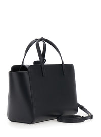 HIDESINS Hidesins Women Black Medium Handbag With Adjustable Shoulder Strap And Front Pocket In Leather For Women
