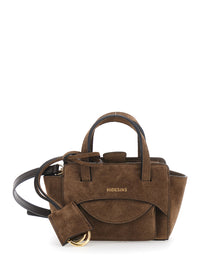Hidesins Women Brown Mini Handbag With Adjustable Shoulder Strap And Front Pocket In Suede For Women