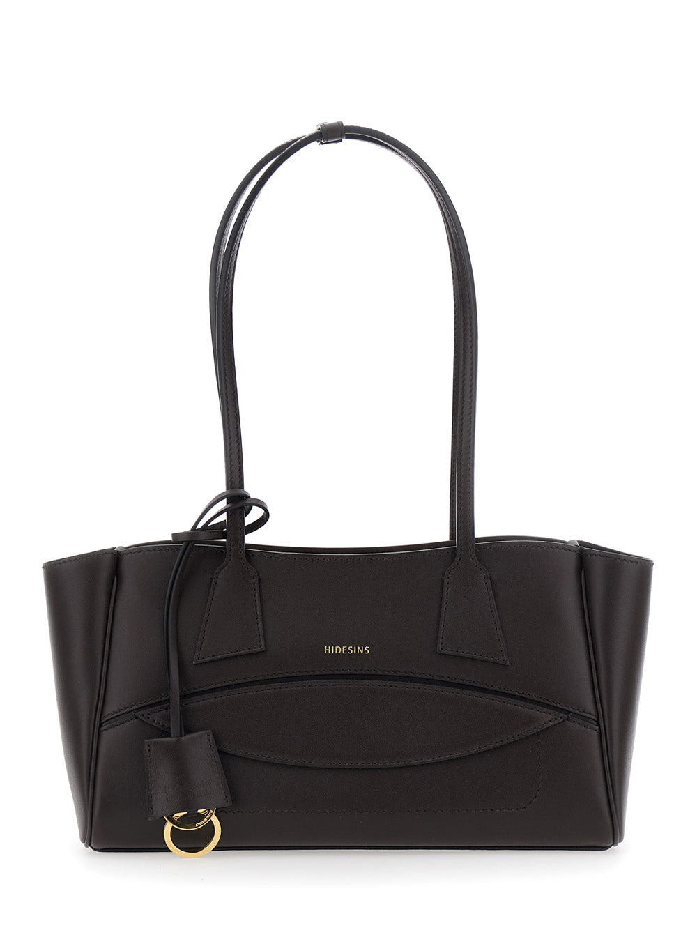 HIDESINS Hidesins Women Brown Small Shoulder Bag With Front Pocket And Logo Lettering In Leather For Women