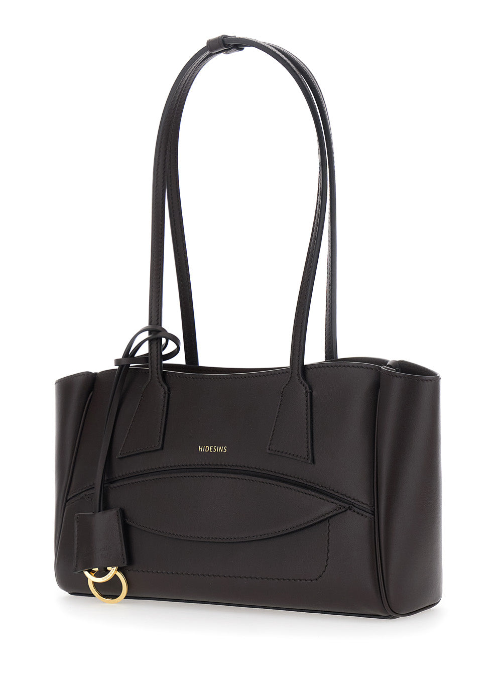 HIDESINS Hidesins Women Brown Small Shoulder Bag With Front Pocket And Logo Lettering In Leather For Women