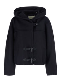ISABEL MARANT Isabel Marant Women Blue Jacket With Hood And Toggle Closure On The Front In Wool And Cashmere For Women