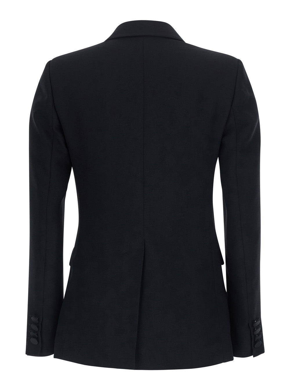Leplain Women Black Double-Breasted Jacket With Peak Revers In Tech Fabric For Women