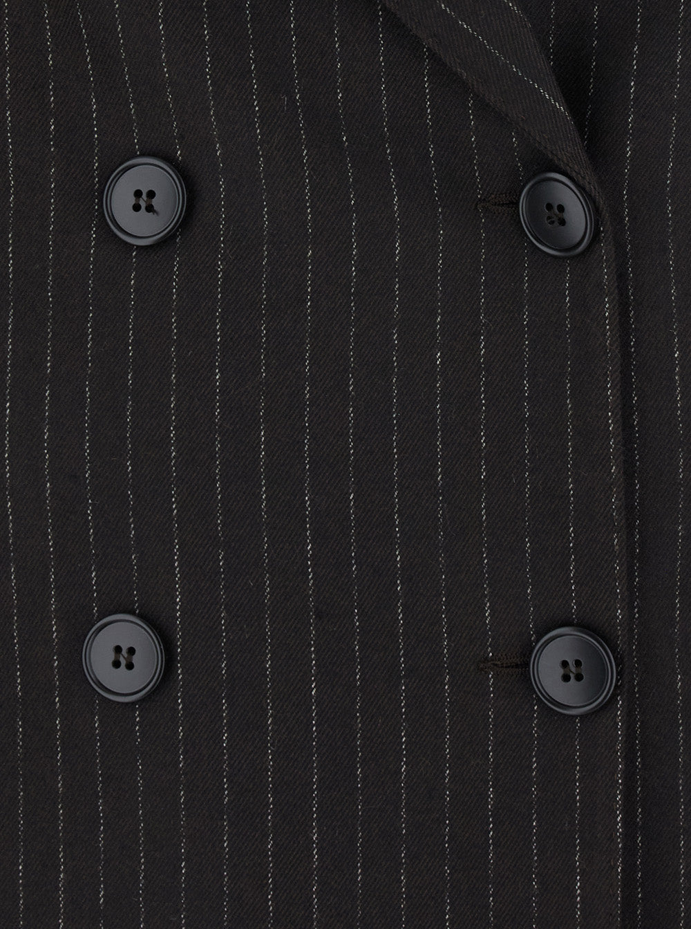 Leplain Women Brown Double-Breasted Jacket With Peak Revers And All-Over Pinstripe In Fabric For Women