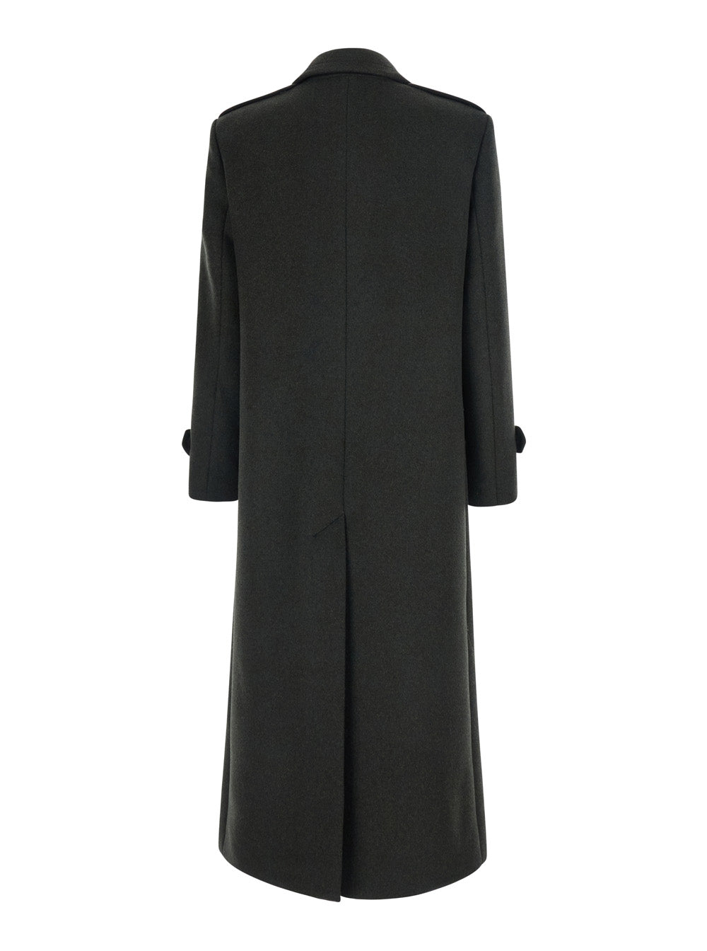 Leplain Women Green Long Oversized Coat With Notched Collar And Double-Breasted Closure In Fabric For Women