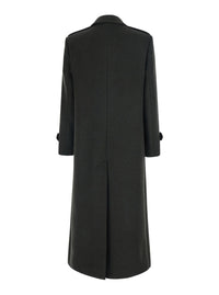 Leplain Women Green Long Oversized Coat With Notched Collar And Double-Breasted Closure In Fabric For Women