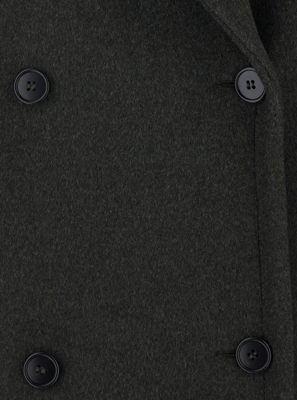 Leplain Women Green Long Oversized Coat With Notched Collar And Double-Breasted Closure In Fabric For Women