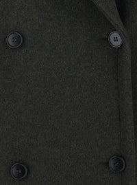 Leplain Women Green Long Oversized Coat With Notched Collar And Double-Breasted Closure In Fabric For Women
