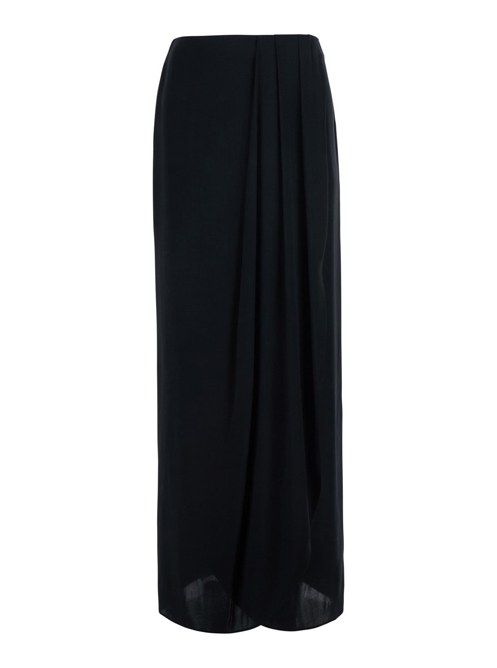 MAISON MARGIELA Maison Margiela Women Black Draped Skirt With Four Stitches Detail On The Back In Silk Blend For Women