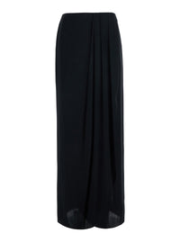 MAISON MARGIELA Maison Margiela Women Black Draped Skirt With Four Stitches Detail On The Back In Silk Blend For Women