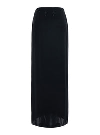 MAISON MARGIELA Maison Margiela Women Black Draped Skirt With Four Stitches Detail On The Back In Silk Blend For Women