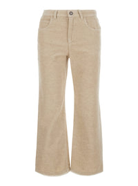 Isabel Marant Etoile Women 'Ruthie' White Pants With Logo Patch On The Back In Corduroy For Women