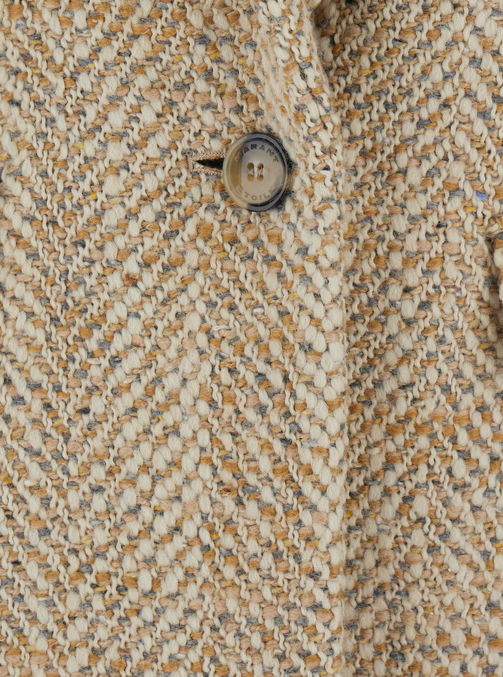 Isabel Marant Etoile Women 'Parly' Beige Single-Breasted Jacket With Notched Revers And Geometric Motif In Blend Wool For Women