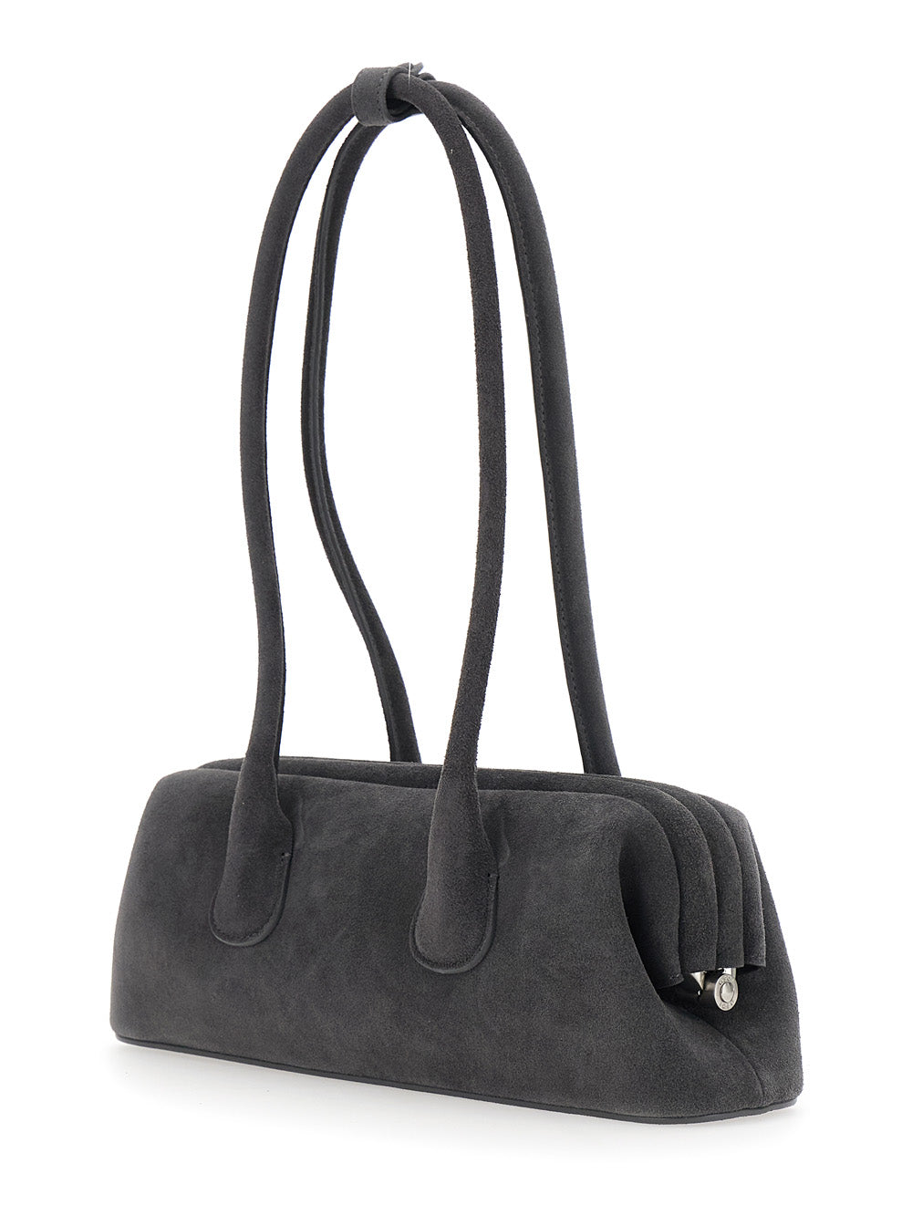 OSOI Osoi Women 'Boat Wide' Brown Mini Shoulder Bag With Two Top Handles In Suede For Women