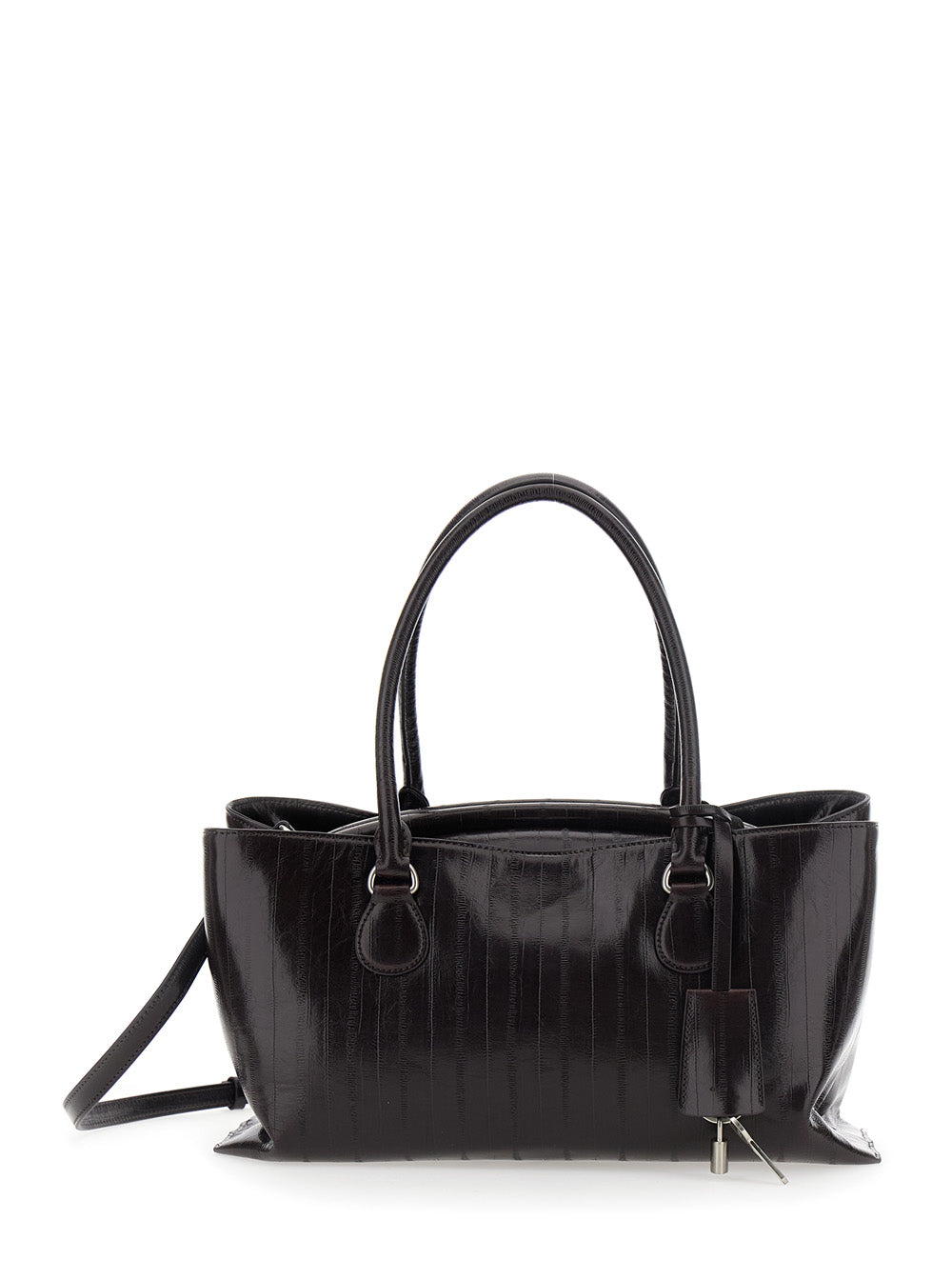 OSOI Osoi Women 'Shell Brot' Brown Shoulder Bag With Adjustable And Removable Strap And Pendant On The Front In Leather For Women