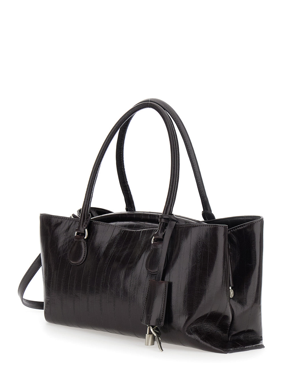 OSOI Osoi Women 'Shell Brot' Brown Shoulder Bag With Adjustable And Removable Strap And Pendant On The Front In Leather For Women