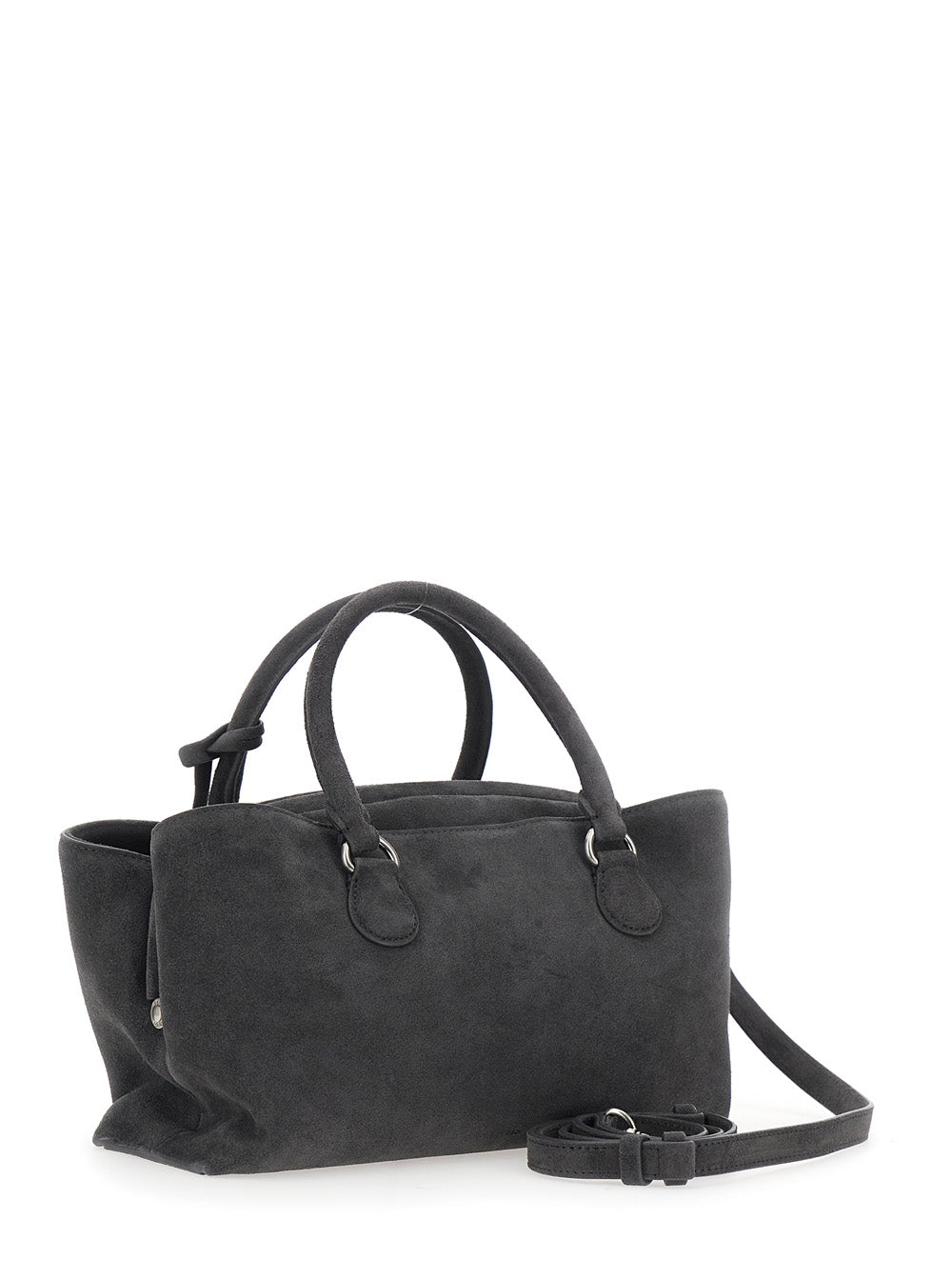 OSOI Osoi Women 'Shell Brot' Brown Mini Shoulder Bag With Adjustable And Removable Strap And Pendant On The Front In Suede For Women