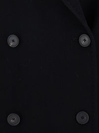 Tagliatore Women Women's Coat With Classic Collar And Button Closure In Black Tech Fabric
