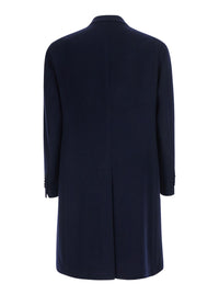 Tagliatore Men Blue Coat With Notched Revers And Button Front Closure In Wool Men