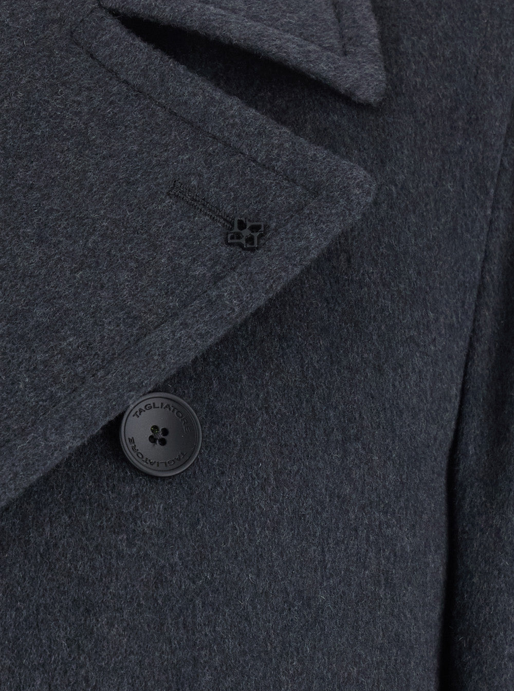 Tagliatore Men Gray Coat With Notched Revers And Button Front Closure In Wool Men