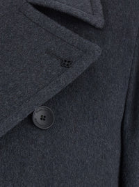 Tagliatore Men Gray Coat With Notched Revers And Button Front Closure In Wool Men