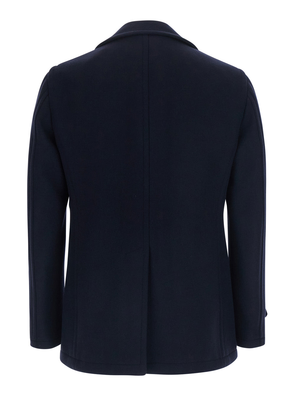 Tagliatore Men Blue Coat With Notched Revers And Button Front Closure In Wool Men