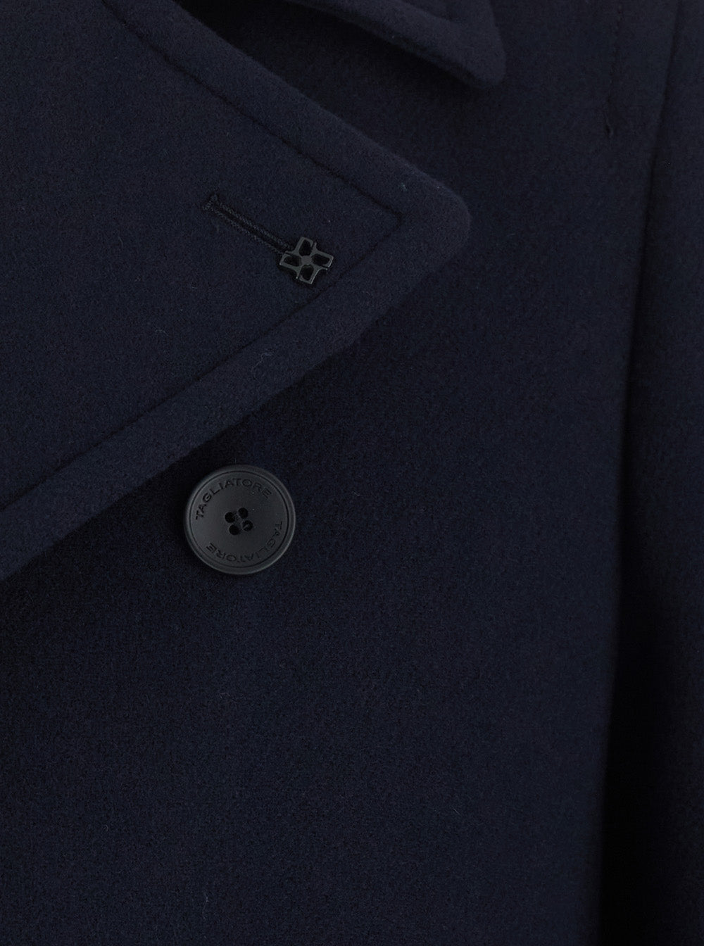 Tagliatore Men Blue Coat With Notched Revers And Button Front Closure In Wool Men