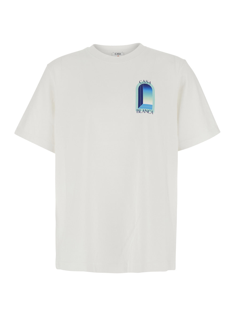 Casablanca Men White T-Shirt With Logo Print On The Front And Back In Cotton For Men