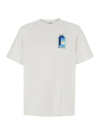 Casablanca Men White T-Shirt With Logo Print On The Front And Back In Cotton For Men