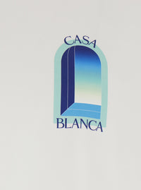 Casablanca Men White T-Shirt With Logo Print On The Front And Back In Cotton For Men